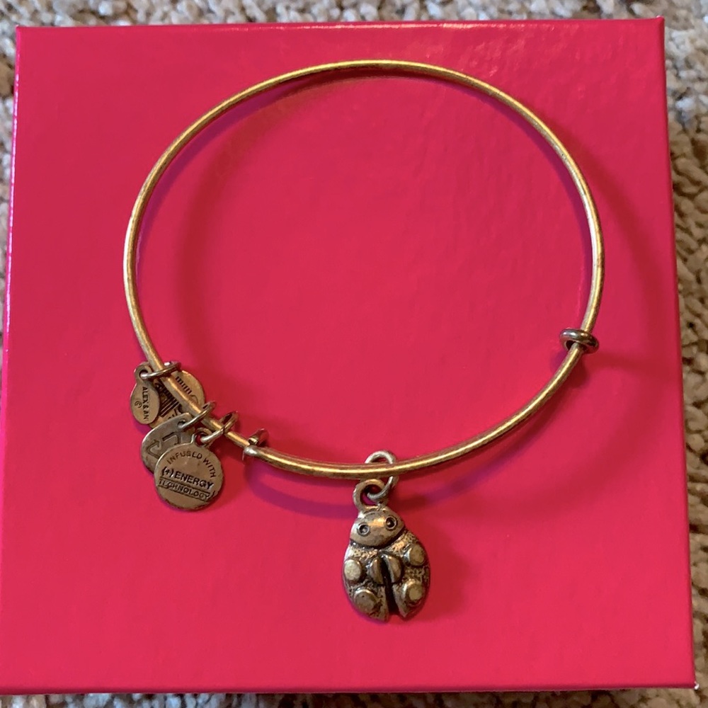 Alex and Ani gold lady bug bracelet